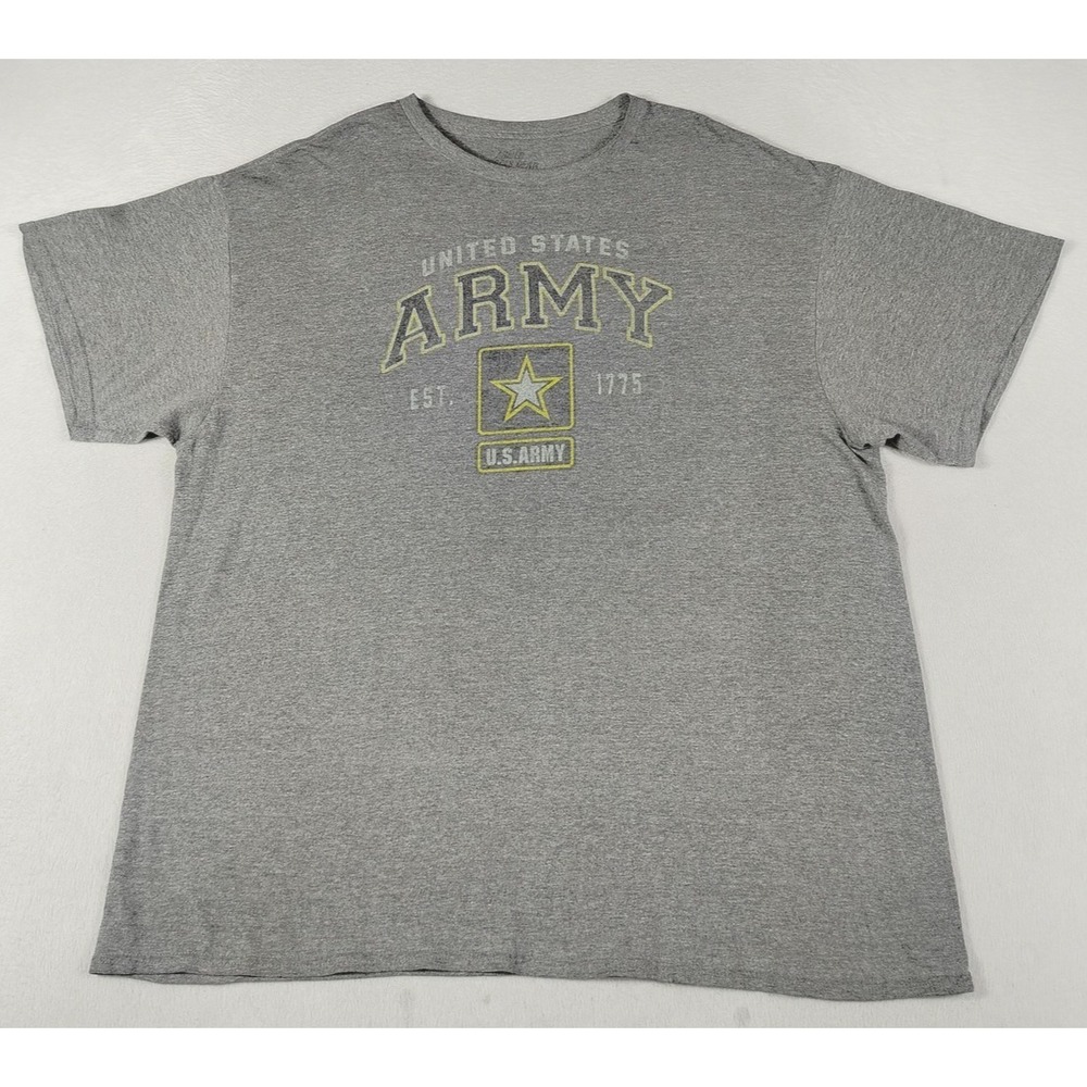 US Army Shirt Mens XL Gray United States Army Graphic Tee Patriotic USA Est 1775